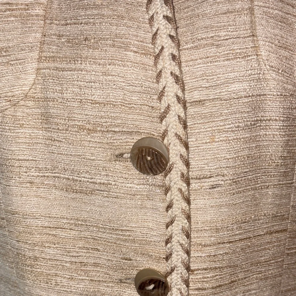 Herbert Grossman Designed by Cynthia Sobel Cream Silk Bouclé Tweed Blazer & Skir - Picture 5 of 15